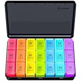 AUVON Tablettenbox 7 Tage Morgens Mittags Abends, Tragbare Pillendose mit...