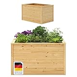 STEELSØN Theemin Hochbeet Lärchenholz 140x90x80 cm, Pflanzkübel aus Holz...