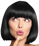 Balinco – Bob Perücke für Damen & Herren Schwarz – Kurzhaarperücke...