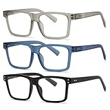 Fsread 3er-Pack übergroße Lesebrillen für Herren mit Blaulichtfilter,...