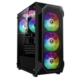 GAMDIAS Aura GC1 Elite ARGB ATX Gaming Midi-Tower PC-Gehäuse, 4 x 120...