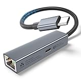 USB C auf Ethernet Adapter 60W PD - USB C LAN Adapter 1Gbps Gigabit(Thunderbolt...