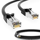 HB-DIGITAL 1m Patchkabel CAT.7 Rohkabel mit 2x RJ45-Stecker LAN Netzwerkkabel 10...