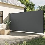 JUDYY Seitenmarkise Ausziehbar Anthrazit 220x600 cm, Balkon Markise,...