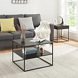 [en.casa] Couchtisch Solund Beistelltisch mit Ablage Metall Schwarz matt...