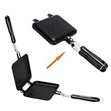 Waffeleisen aus Gusseisen, Waffle Mini Waffeleisen Panini Hot Sandwich Maker Pan...