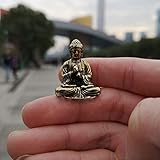 HDmirrorR QWERWEFR Mini Tragbare Vintage Messing Buddha Statue Tasche Sitzen...