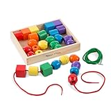 Melissa & Doug Fädelspiel mit Holzperlen für Kinder ab 3 Jahren, große Perlen...