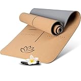 Wellax Yogamatte Kork - 100% natürliche Yogamatte rutschfest [185x66x0,6 cm] -...