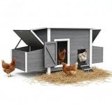 Melko Großer XXL Hühnerstall Holz – Outdoor Hühnerhaus für 6–8 Hühner,...