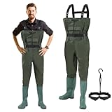 Daromigo Wathose Herren Wasserdicht, Anglerhose mit Stiefel, Premium 70D Nylon...