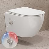HOROW Dusch WC mit Integrierter Düse, Hänge WC Spülrandlos, WC mit Bidet...