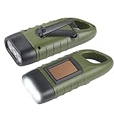 Handkurbel Wiederaufladbare Taschenlampe LED Taschenlampe, 2 Stück Solar LED...