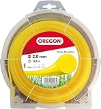 Oregon Runder Mähfaden 2 mm, Gelb, Für hohes Gras, Unkraut, Rasen und dichte...