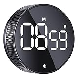 BlueSnail Küche Timer mit LED Digital Display Smart Efficana für Home Classroom Gym Büro, Lautstärke und Helligkeit einstellbare Produktivität Timer (Ganz schwarz)