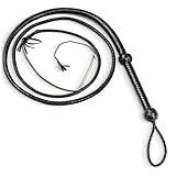 Bullpeitsche 4 Fuß 8 Zöpfe echtes Rindsleder Leder Bullwhip schwarz Indiana...