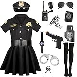 Polizei Kostüm Mädchen Luxus Polizei Offizier Kleid Set für Kinder Karneval...