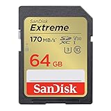 SanDisk Extreme SDXC UHS-I Speicherkarte 64 GB (V30, 170 MB/s Übertragung, U3,...