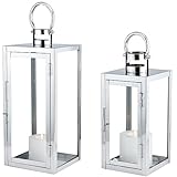Marrakesch 2er Set Gartenlaterne Laterne 39cm & 27,5cm | Laternen für Draußen...