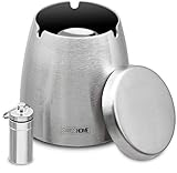 SWISSHOME - XL Windaschenbecher mit Deckel für Drinnen & Draußen inkl....