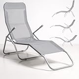 SPRINGOS Kippliege Sonnenliege Relaxliege Gartenliege aus Metall Freizeitliege...