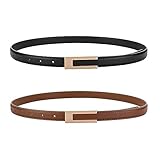 KEYRI 2er-Pack Schmaler Taillengürtel für Damen Ledergürtel Verstellbarer...