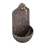 Relaxdays Wandbrunnen, mit Wasserhahn, Waschbecken Garten, Gusseisen, HxBxT: 40...