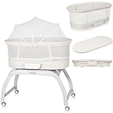 Lionelo Coral 3 IN 1 Kinderbett bis 9 kg, Wiege, Babywaage, 5...