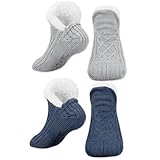 JSTHHTT 2 Paar Rutschfeste Hausschuhsocken, Haussocken Herren & Damen Flauschig...