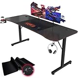 Devoko Gaming Tisch, 180cm Gaming Schreibtisch Gamer Computertisch Ergonomischer...