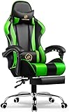 LUCKRACER Gaming Stuhl Massage mit Fußstütze Bürostuhl Massage Lendenkissen...
