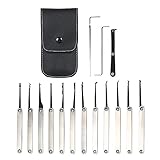 Weehey 15 STÜCKE Lock Picking Set Edelstahl Lock Kit Praxis Training Lock Tool...