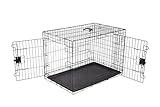 Amazon Basics Zusammenklappbarer Hundekäfig aus Metalldraht mit Bodenschale,...