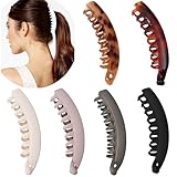 Eyegla 6 Stück Groß Bananenspange Haare Bunten Banana Clip Bananen Haarspangen...