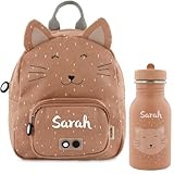KIDSLINO Personalisierter Kinderrucksack mit Namen, Trixie Katzen-Design, Ideal...