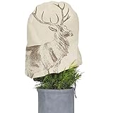 AFP Winterschutz Vlieshaube Hirsch Vintage, beige, 110 x 110cm, 50g/qm...