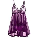 WILLBEST Babydoll Top Coquette Dessous Damen sexy unterwäsche Set Push up...