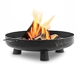 BBQ-Toro Feuerschale Ø 60 cm | Schwarz | Outdoor Feuerstelle mit DREI...