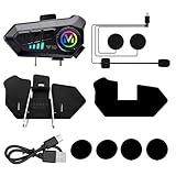 Tiardey Motorrad-Gegensprechanlage, Helm, Bluetooth-Headset, Sprachassistent,...