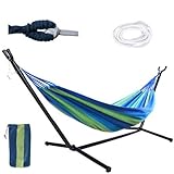 ISO TRADE Hängematte mit Gestell 200x150cm bis 150 kg - Gartenhängematte für...