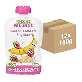 FRECHE FREUNDE Bio Quetschie Banane, Erdbeere & Quinoa, Fruchtmus im...