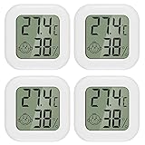 PAIRIER 4 Stück luftfeuchtigkeitsmesser Thermometer Innen Mini LCD Digital...