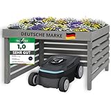 STAHLMANN® Mähroboter Garage [84 × 78 × 47 cm] - Rasenroboter Garage [2 in 1...