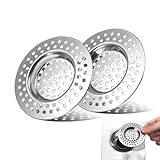 2 Stück Abflusssieb Edelstahl, Löcher Waschbecken Sieb, Abflusssieb Dusche,...