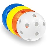 FAT PIPE Floorball & Unihockey Ball 4er Set Wettkampfball + Trainingsball mit...
