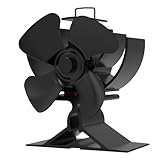 kisidus Kaminventilator Ohne Strom, 4-Blatt Holzofenventilator,...