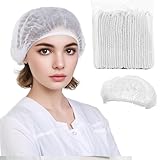 UVVRUR Einweg-Haarnetze, 100 Stück, Vlies-Kopfhauben mit Gummiband, Latexfrei,...