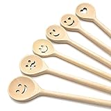 Balna 6 Stück Kochlöffel Holz Set, Holzkochlöffel mit Gesicht Motiv...