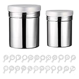 WEFINEST 2 Stück Edelstahl Puderzuckerstreuer mit 20 satz Schablone,...