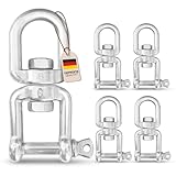 PinPro A4 Edelstahl Drehwirbel Auge-Gabel Form in mehreren Größen bis 3150kg...